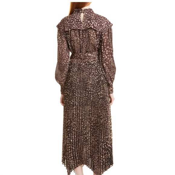 Jonathan Simkhai Devyn Textured Dot Long Sleeve Chiffon Dress - Picture 4 of 10